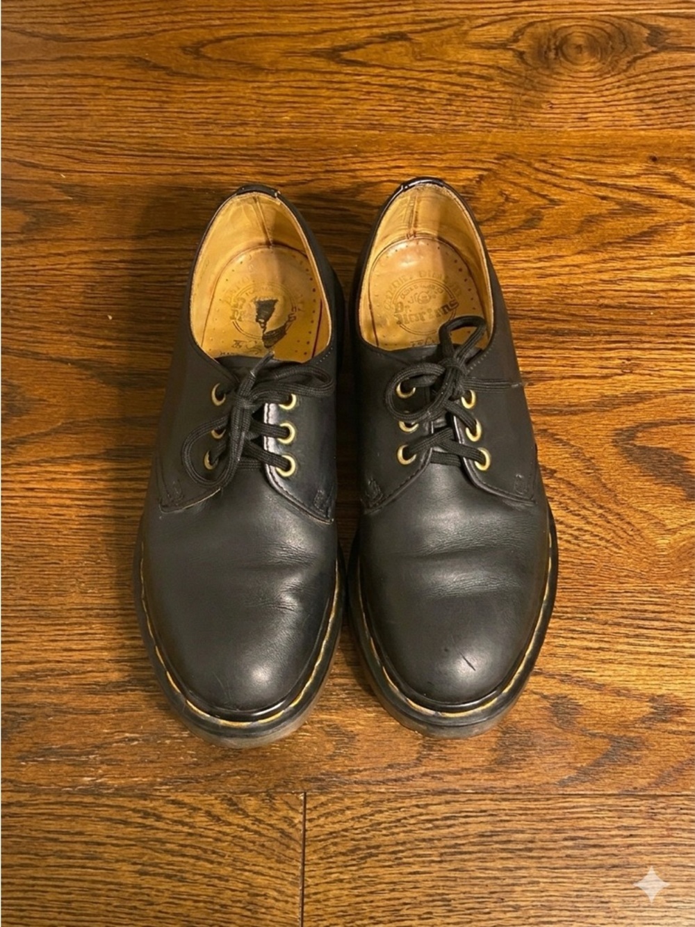 Dr. Martens Made in England 1461 Vintage 3 Eye Black Leather Oxfords UK 6 US 8 W